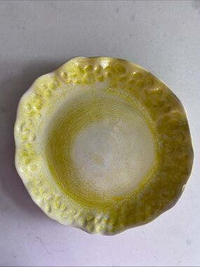 Anthropologie Yellow Glazed Textured Ceramic Dinner Plate